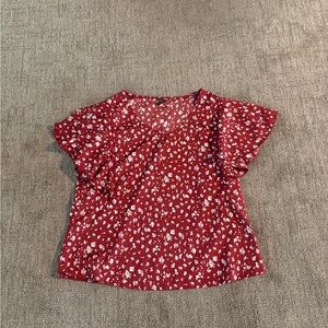 SHEIN Burgundy Floral Top